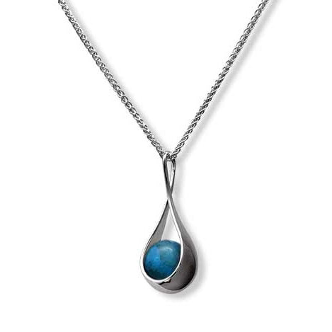 Sterling Silver Pendant with a Turquoise Bead.