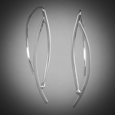 Sterling Silver "Open Leaf" Earrings.