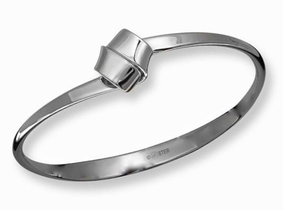 Sterling Silver “Love Knot” Bangle Bracelet.