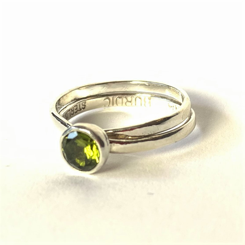  Sterling Silver Peridot "Infinity" Ring.