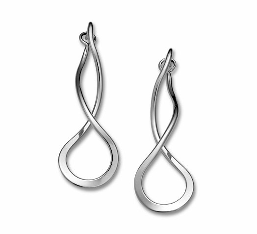 Sterling Silver twisted post large earrings.