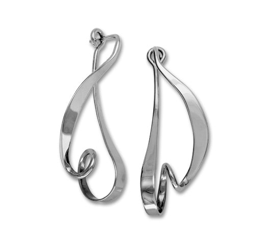 Sterling Silver curled earrings.