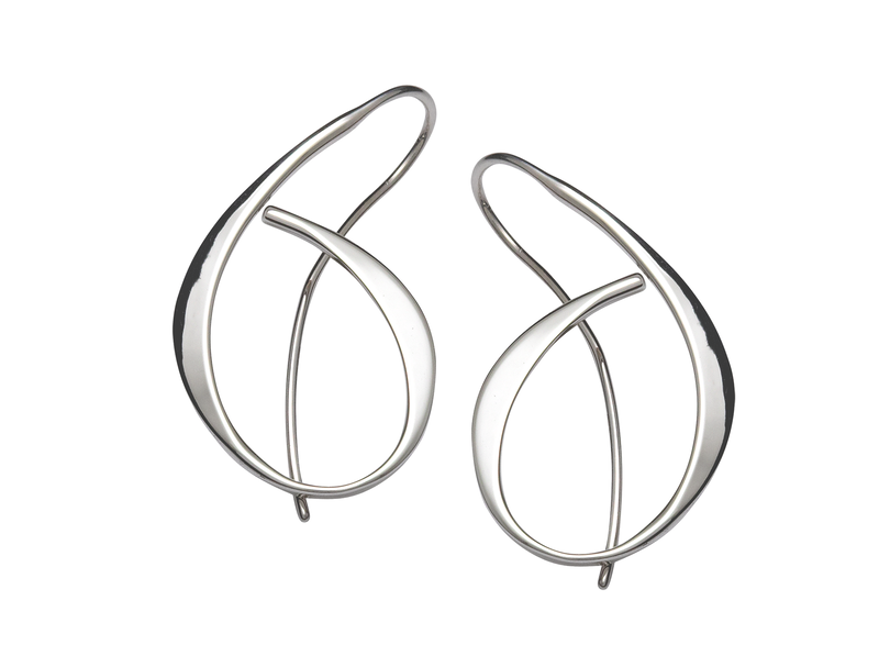 Sterling Silver curled wire earrings.