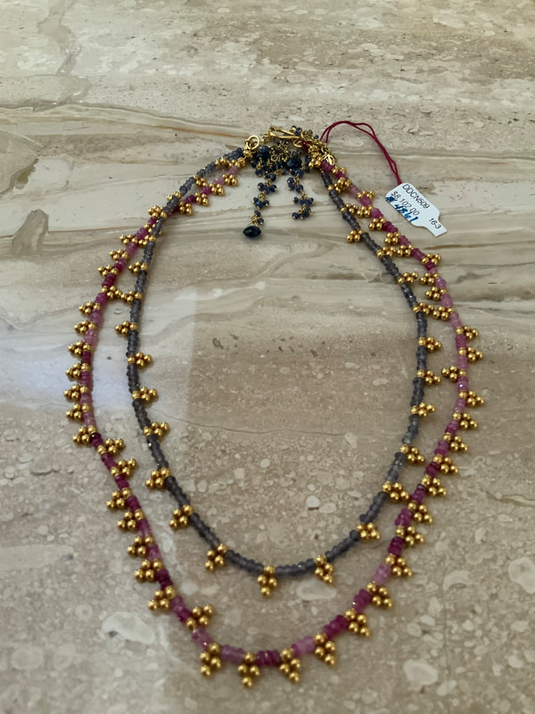 DDCN509:   18KY Sapphire, Kyanite, Necklace, 16-32”  Original Price  $8102.00, Sale Price $4861.20