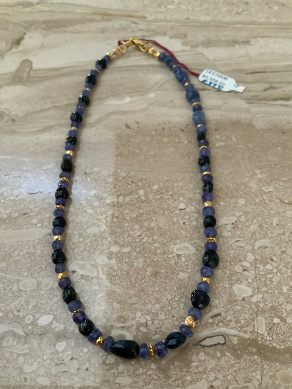 DDCN508:   18KY Sapphire, Tanzanite Necklace, 16” Original Price  $6568.00, Sale Price $3940.80