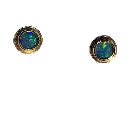 22KY & 18KY Australian Opal stud earrings.
