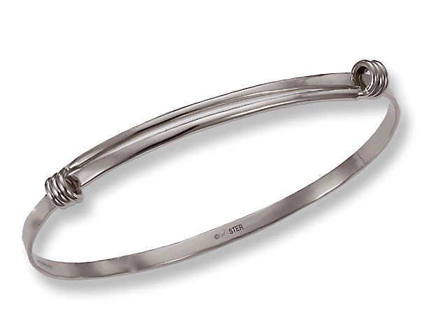 Sterling Silver "Petite Signature" Bangle Bracelet with two silver wraps on each side.